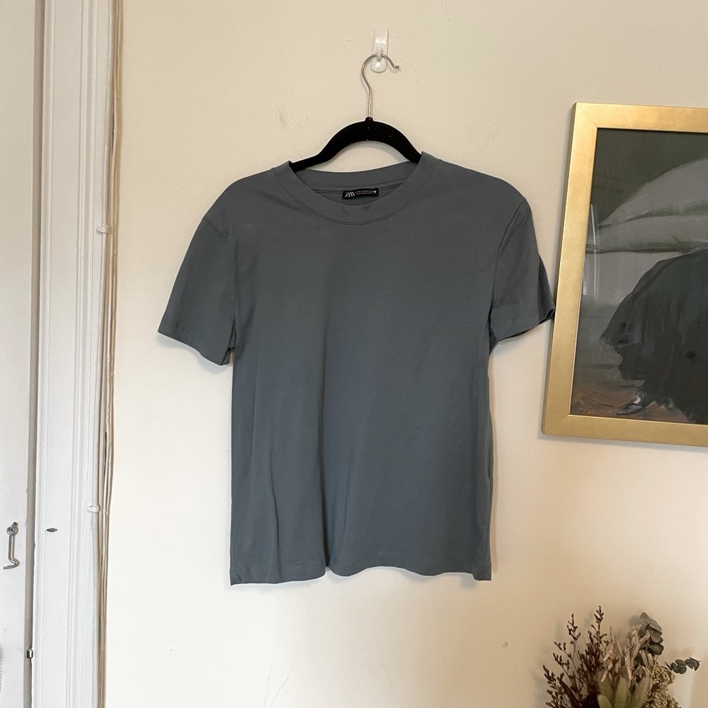 Zara tee grey/blue
